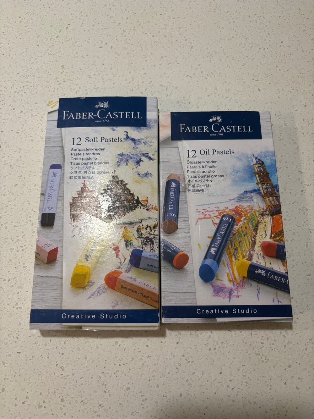 Faber-Castell 12 Soft & 12 Oil Pastels - Blue Packaging